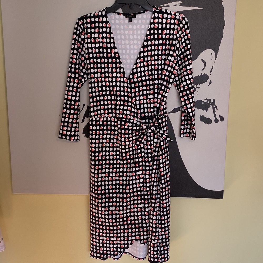 LAST CHANCE!! Talbots Faux Wrap Graphic Print Dress - Sz S